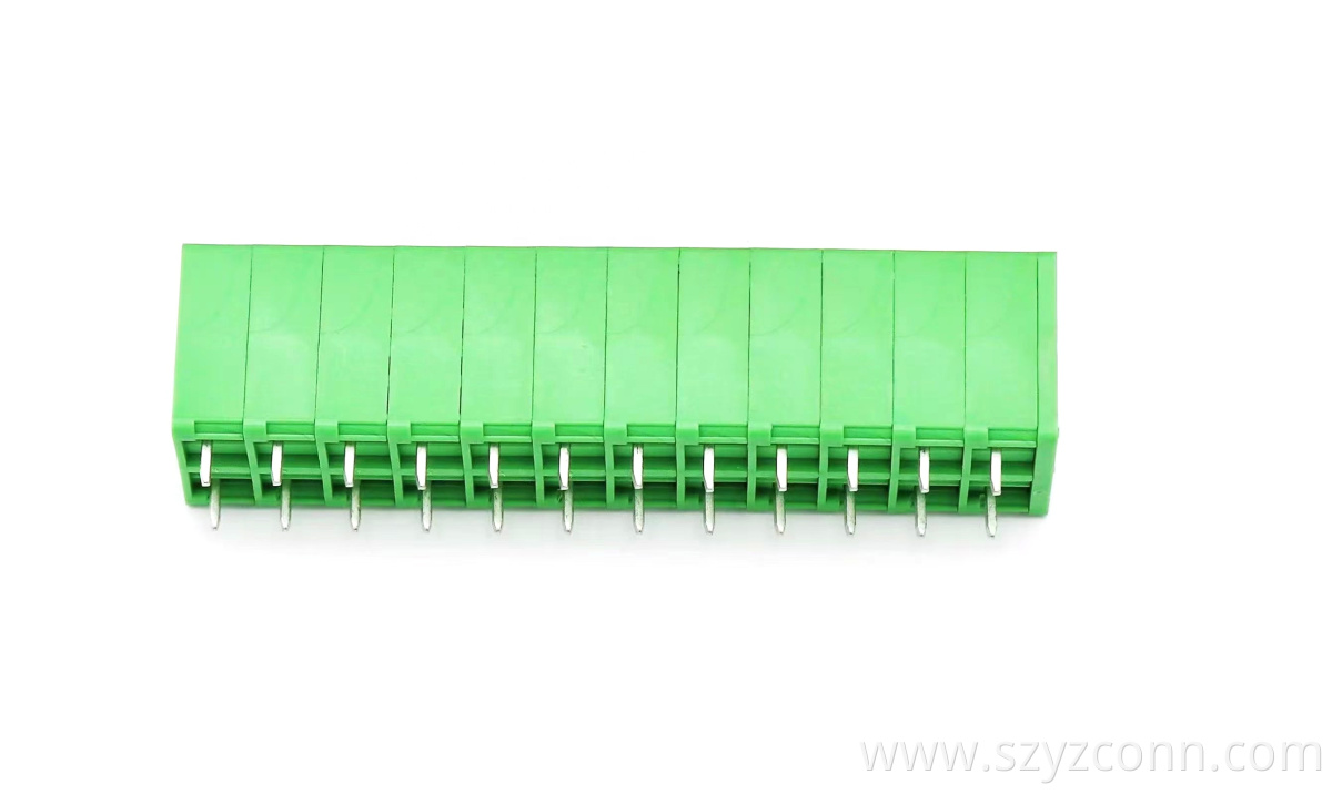 5.0mm Pitch PCB Spring Terminal Bolcks Green 5.0mm Pitch PCB Spring Terminal Bolcks Green